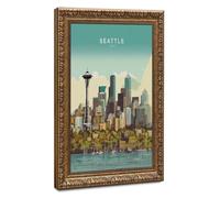 Bareronor Seattle Washington Travel Canvas Poster for Office Decor Gift