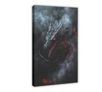 Bareronor Sinister Dragon Poster Canvas Poster Wall Art Decor Print Picture Paintings for Living Room Bedroom Decoration 8" L X 12" W