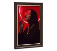 Bareronor The Smoking Nun Canvas Poster Bedroom Decor Landscape Office Room Decor Gift 8" L X 12" W