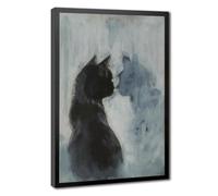 Bareronor The Wall-Facing Artist Cat Canvas Poster Bedroom Decor Landscape Office Room Decor Gift 8" L X 12" W