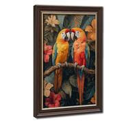 Bareronor Two Parrots Poster Canvas Poster Bedroom Decor Landscape Office Room Decor Gift 12" L X 18" W