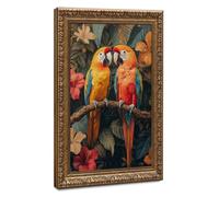 Bareronor Two Parrots Poster Canvas Poster Bedroom Decor Landscape Office Room Decor Gift 16" L X 24" W