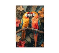 Bareronor Two Parrots Poster Canvas Poster Bedroom Decor Landscape Office Room Decor Gift 16" L X 24" W
