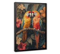 Bareronor Two Parrots Poster Canvas Poster Bedroom Decor Landscape Office Room Decor Gift 8" L X 12" W