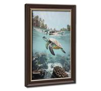 Bareronor Underwater Turtle Canvas Poster Bedroom Decor Landscape Office Room Decor Gift 24" L X 36" W