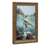 Bareronor Underwater Turtle Canvas Poster Wall Art Decor Print Picture Paintings for Living Room Bedroom Decoration 12" L X 18" W