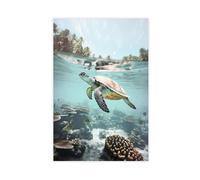 Bareronor Underwater Turtle Canvas Poster Wall Art Decor Print Picture Paintings for Living Room Bedroom Decoration 12" L X 18" W