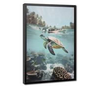 Bareronor Underwater Turtle Canvas Poster Wall Art Decor Print Picture Paintings for Living Room Bedroom Decoration 20" L X 30" W