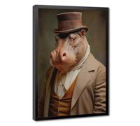 Bareronor Victorian Hippo Canvas Poster Bedroom Decor Landscape Office Room Decor Gift 24" L X 36" W