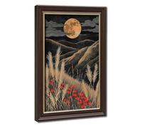 Bareronor Vintage Moon Mountains Canvas Poster for Office Decor Gift