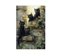 Bareronor Where Has The Art Cat Gone Canvas Poster Bedroom Decor Landscape Office Room Decor Gift 8" L X 12" W