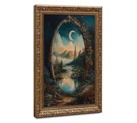 Bareronor Whimsical Mirror World Digital Canvas Poster Wall Art Decor Print Picture Paintings for Living Room Bedroom Decoration 8" L X 12" W