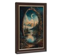 Bareronor Whimsical Mirror World Digital Canvas Poster Wall Art Decor Print Picture Paintings for Living Room Bedroom Decoration 12" L X 18" W