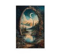 Bareronor Whimsical Mirror World Digital Canvas Poster Wall Art Decor Print Picture Paintings for Living Room Bedroom Decoration 8" L X 12" W