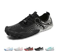 BareStep Active 2.0 Comfortable Neutral Barefoot Shoes,Grounding Shoes with Copper,Zero Drop Design with Wide Toe Box(Black,8 UK)