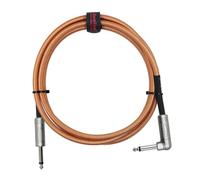 BareTone Instrument Cable Right Angle 1/4" Mono,10FT,Orange White
