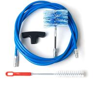 BARETTO Pellet Stove Cleaning Kit, 3 Metre Extension for Cleaning Flue Pipes with 90° Bend, Multi-Purpose Brush, Handle and 1 Nylon Flex Brush 80 mm (3 Metres)