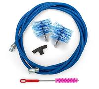 BARETTO Pellet Stove Cleaning Kit, 3 Metre Extension for Pellet Stove Cleaning with 90° Curve, 2 Standard Nylon Brushes 80 mm and 100 mm, Multipurpose Brush and Handle