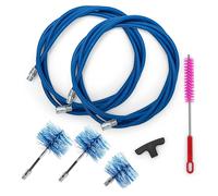 BARETTO Pellet Stove Cleaning Kit for Pipe Cleaning Pellet Stoves with 6 Metre Flexible Extension up to 90° Bend, with 2 Flex Nylon Brushes 80 mm and 100 mm and 1 Standard 120 mm (6 M)