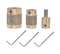 Barfeery 1 3/4 1/4 Inch Stained Glass Grinder Bit Tools 3 Sizes Brass Core Stained Glass Grinder Bits Easy Install