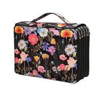 Barfeery 250 Slots Colored Pencil Case Organizer with 5 Layer Zipper-Large Capacity Pens Storage Holder Bag for Student Artist C