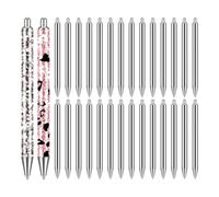 Barfeery 30 PCS Stainless Steel Pen Blanks for DIY Glitter Pens Epoxy Resin Pens for Handmade Painting Gifts Business Easy to Use Silver