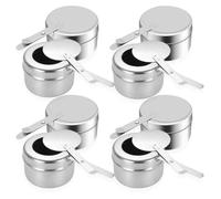 Barfeery 8pcs Chafing Fuel Holder,Stainless Steel Chafe Wick Fuel Holder with Cover,Heat Box Holder for Chafing Dish,Barbecue