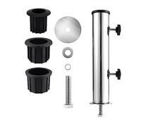 Barfeery Umbrella Pole Mount Stand Tube Set Outdoor Parasol Base Holder Insert Pipe Sleeve, for Outside Garden Backyard Balcony