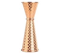 Barfly 1 x 2 oz. Diamond Lattice Etch Japanese Style Jigger, Copper Plated