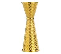 Barfly 1 x 2 oz. Diamond Lattice Etch Japanese Style Jigger, Gold Plated