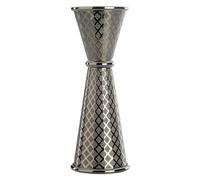 Barfly 1 x 2 oz. Diamond Lattice Etch Japanese Style Jigger, Gun Metal Black