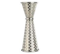 Barfly 1 x 2 oz. Diamond Lattice Etch Japanese Style Jigger, Stainless Steel