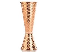 Barfly 25 ml x 50 ml Diamond Lattice Etch Japanese Style Jigger, Copper Plated