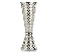 Barfly 25 ml x 50 ml Diamond Lattice Etch Japanese Style Jigger, Stainless Steel