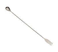 Barfly Bar Spoon with Fork End, 15 3/4" (40.0 cm), Stainless Steel, 39.88 x 2.54 x 1.27 cm