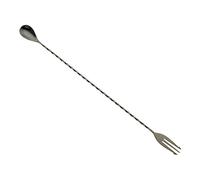 Barfly Bar Spoon with Fork End 15, Stainless Steel, Black, 37.9 x 2.5 x 1.3 cm