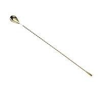 Barfly Bar Spoon with Teardrop End, Stainless Steel, Gold, 39.878 x 2.54 x 1.27 cm