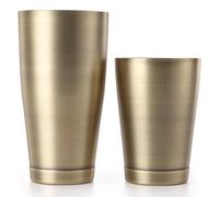 Barfly Cocktail Shaker Tin Set (18 oz and 28 oz), Antique Gold