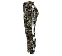 Barfly Fashion New Ladies Women Camouflage Army Print Zip Stretchy Pull On Jeggings Legging Side Stripe Denim Look Jegging (Khaki Camouflage-Stripe, 8)