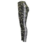 Barfly Fashion New Ladies Women Camouflage Army Print Zip Stretchy Pull On Jeggings Legging Side Stripe Denim Look Jegging (Green Camouflage-Stripe, 8)