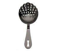 Barfly M37029BK Scalloped Julep Strainer Bar, Stainless Steel, Gun Metal Black