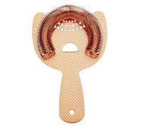 Barfly M37203CP Heavy Duty Spring Bar Strainer Copper Plated-Diamond Lattice, Modern