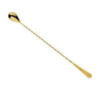 Barfly M37204GD 13.2-inch Bar Spoon Gold Plated Diamond Lattice, 18/8 Stainless Steel