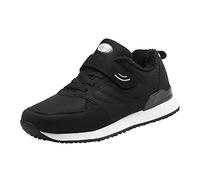 BarfußSchuhe Herren Winter Warm GefüTterte Outdoor StraßEnlaufschuhe Hohe Thermische Und Rutschfeste Stiefel Leicht Workout Freizeitschuhe Mit Weich Dicke Sohle Klettverschluss Sportschuhe, Black, 8