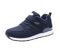 BarfußSchuhe Herren Winter Warm GefüTterte Outdoor StraßEnlaufschuhe Hohe Thermische Und Rutschfeste Stiefel Leicht Workout Freizeitschuhe Mit Weich Dicke Sohle Klettverschluss Sportschuhe, Dark Blue