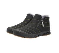 BarfußSchuhe Winter Outdoor Walkingschuhe Herren Damen Warm GefüTterte Outdoor Wasserdicht Traillaufschuhe Wanderschuhe Modische KnöChelhohe Winterstiefel Ultra-Bequemer Rutschfeste Stiefel, Black, 6