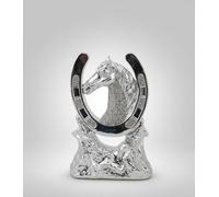 Bargain Brooz Horse Shoe Ornament Crushed Diamond Crystal Gypsy Traveller Silver Display | Luxury Bling Home Decor Lucky Horseshoe Gift (BB-23)