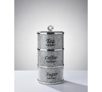 Bargain Brooz Stackable Crushed Diamond Tea Coffee Sugar Canisters Set | Round Shape Sparkle Storage Jars for Kitchen Countertop | Luxury Bling Home Decor(BB-265)