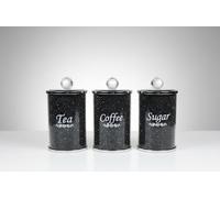 Bargain Brooz XXL Crushed Diamond Black Crystal Tea Coffee Sugar Canister Jar | Luxury Sparkling Kitchen Storage Container with Lid BB-34