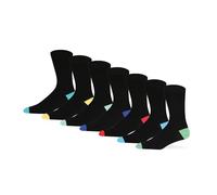 BARGAIN BUNDLE Bamboo Crew Socks for Men - Size 7-11 - Multipack, 7 Pairs (Assorted Black)